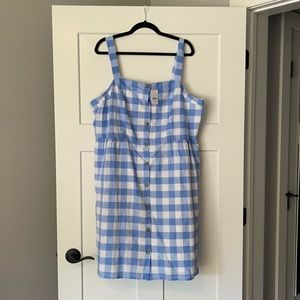 🎉 HP 👗 NWT J Crew Gingham Light Blue Dress Size 20